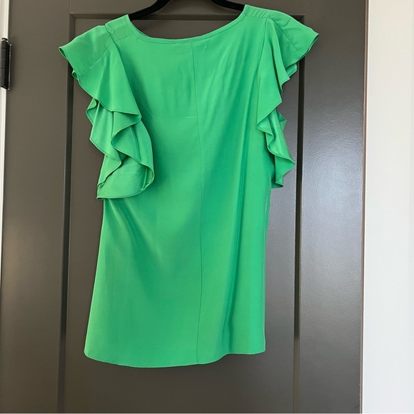 Britt Ryan Emerald Green Silk Blouse with Ruffle Sleeves | S - Picture 8 of 9